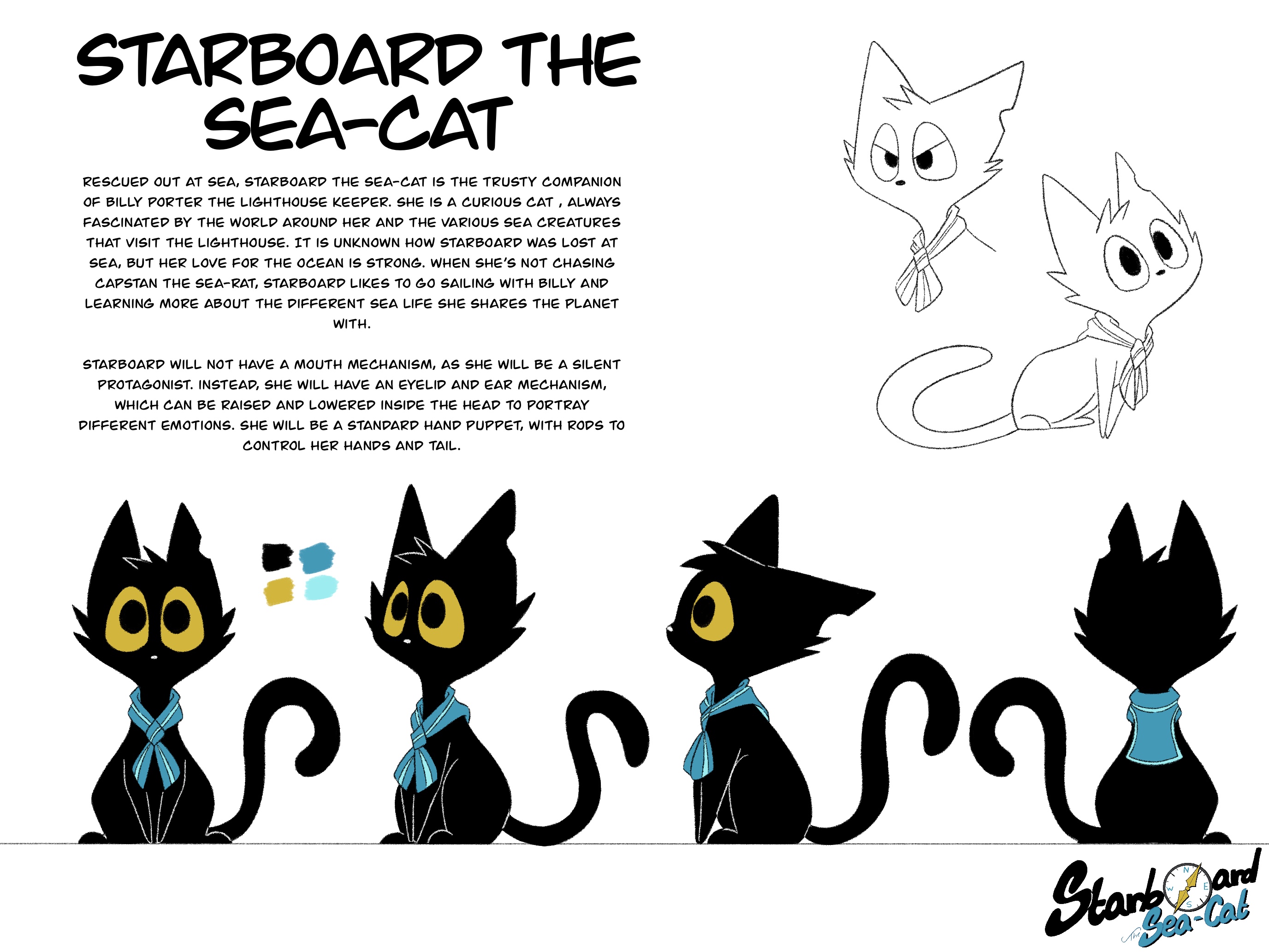 Starboard character sheet, artwork from Starboard the Sea-Cat